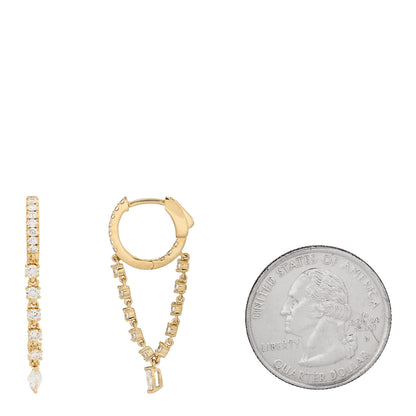 Anita Ko 18K Yellow Gold Diamond Sienna Huggies Earrings 2 of 5