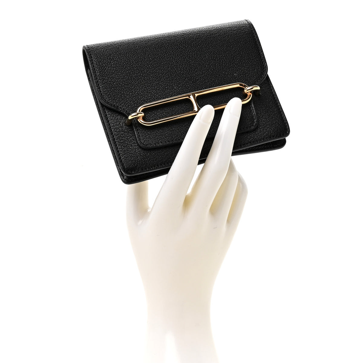 Hermes Chevre Mysore Roulis Slim Wallet Black 2 of 7