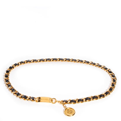 Chanel Leather Chain 31 Rue Cambon Medallion Belt Gold Black 1 of 6