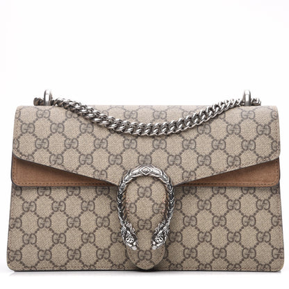 Gucci GG Supreme Monogram Small Dionysus Shoulder Bag Taupe 1 of 9