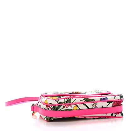 Gucci Canvas Flora Floral Shoulder Bag White Fuchsia Fluo 4 of 7