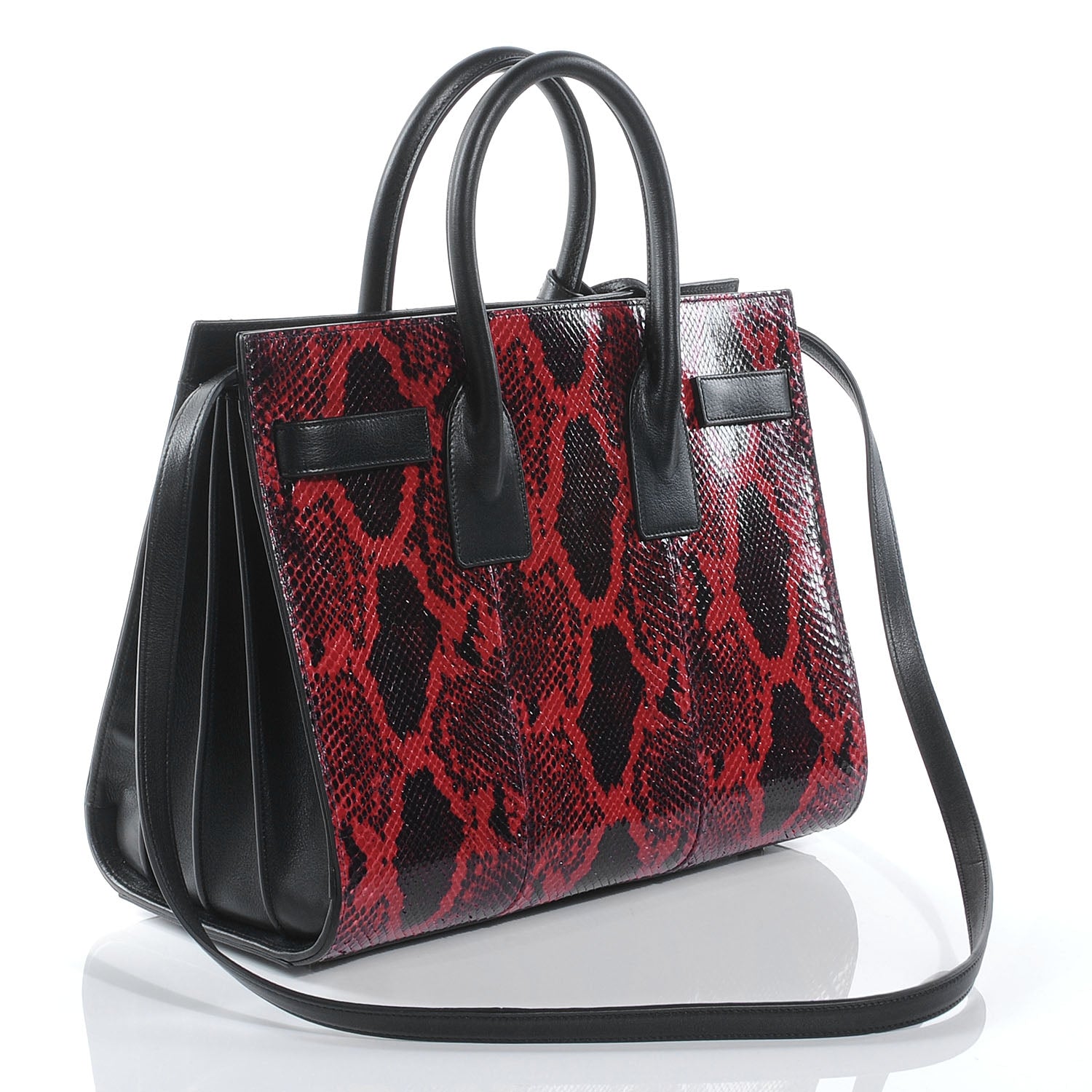 Saint Laurent Python Mini Sac de Jour Tote Ruby 3 of 8