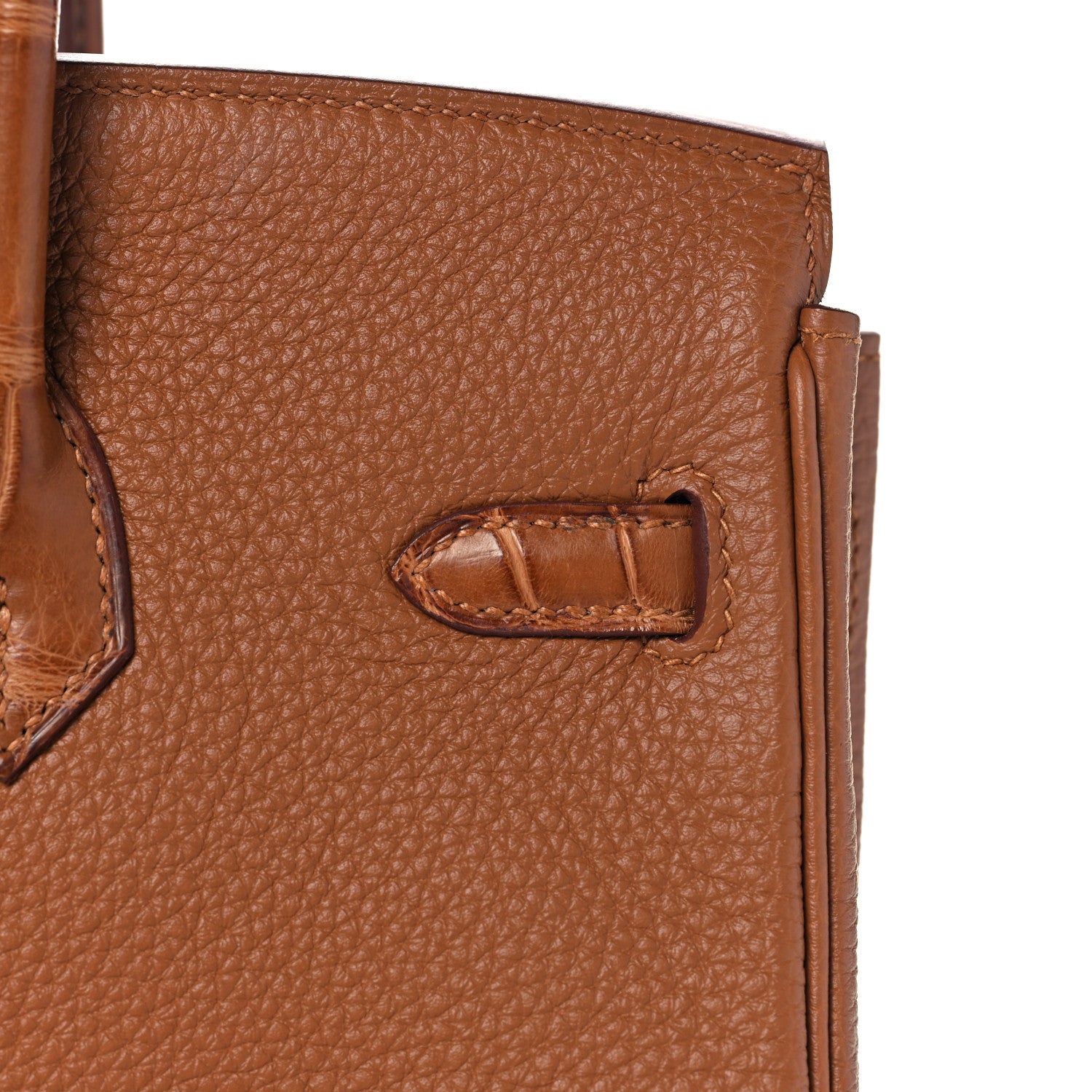 Hermes Togo Matte Alligator Birkin Touch 25 Gold 11 of 35