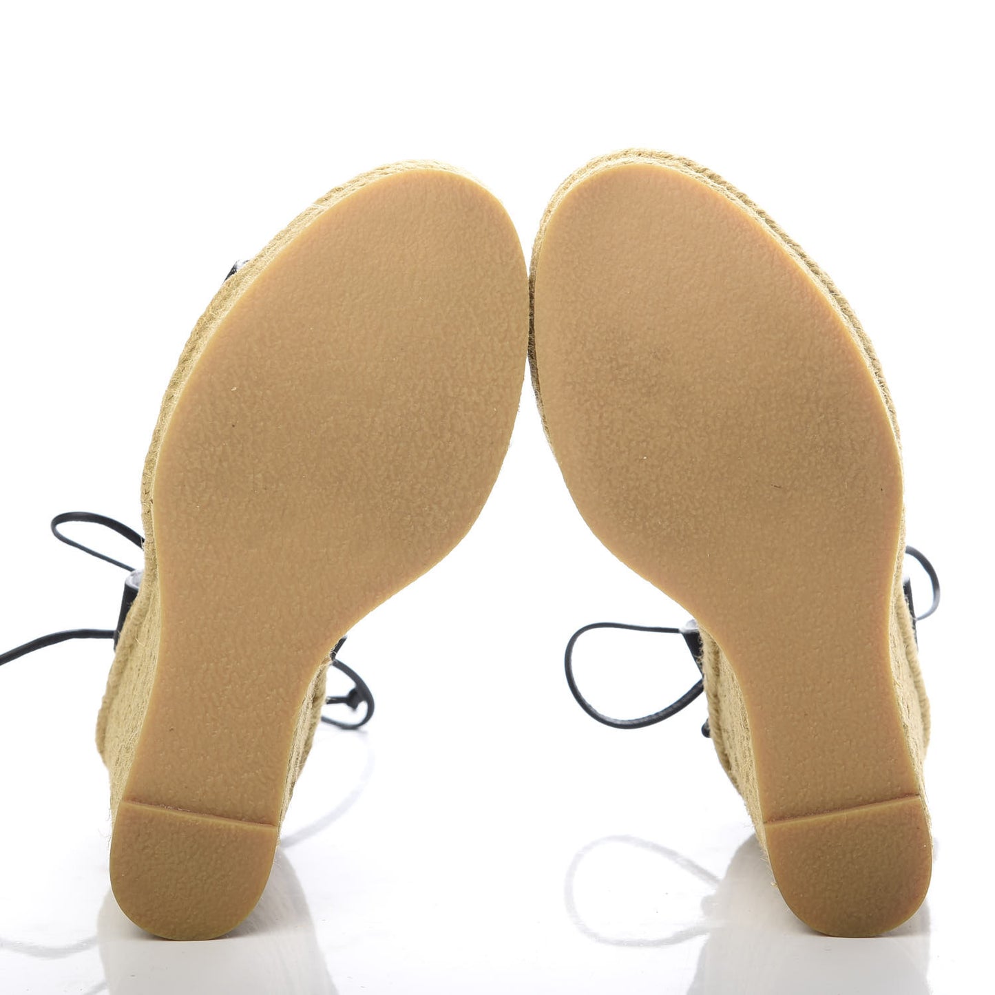 Suede Espadrille Lace-Up Wedges 37 Black