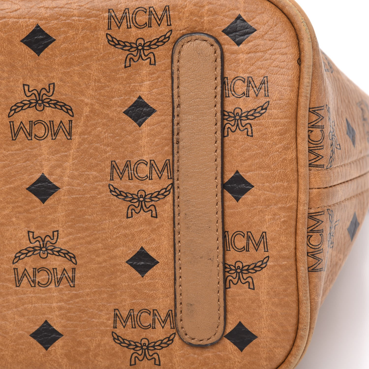 MCM Visetos Medium Liz Reversible Shopper Tote Cognac 12 of 21