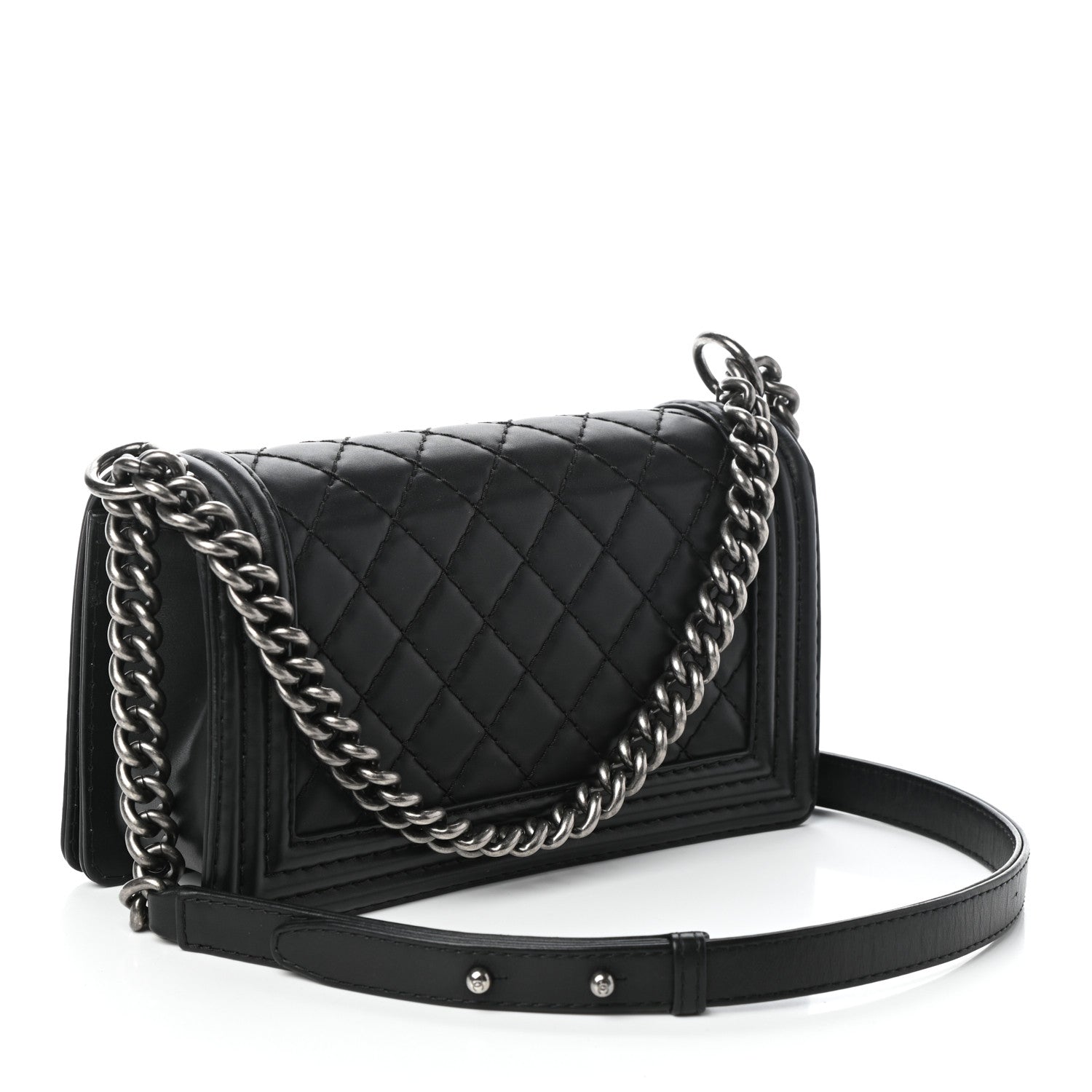 Chanel Calfskin Double Stitch Medium Boy Flap Black 3 of 10