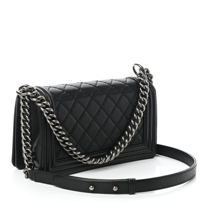 Chanel Calfskin Double Stitch Medium Boy Flap Black 3 of 10