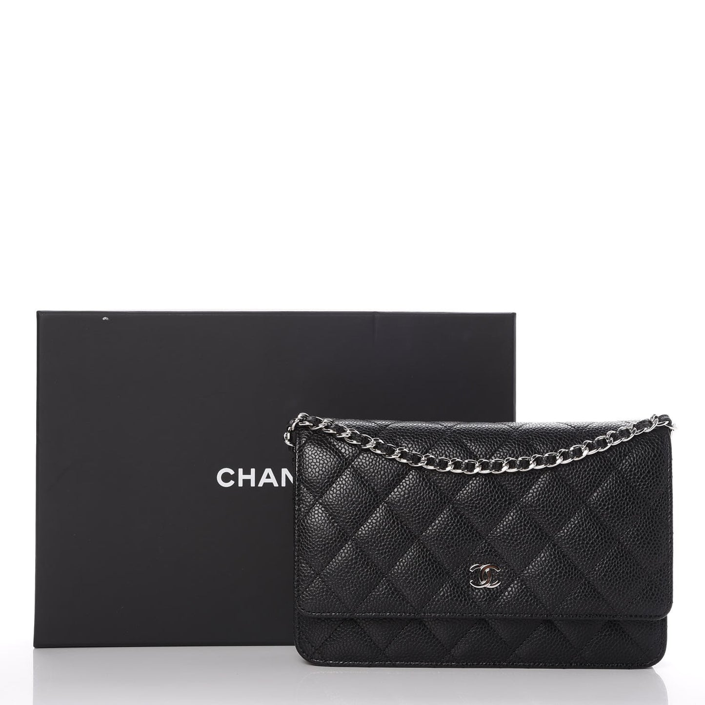 Caviar Quilted Wallet On Chain WOC Black