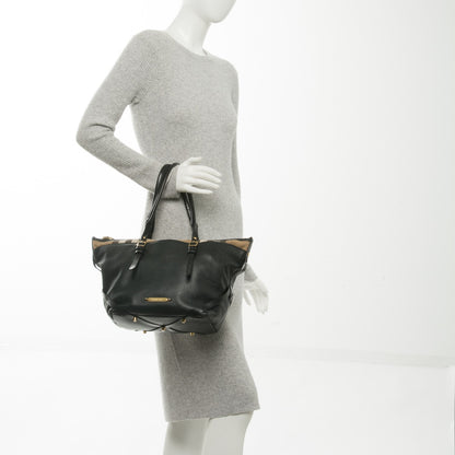 Burberry Calfskin House Check Small Salisbury Tote Black 2 of 13