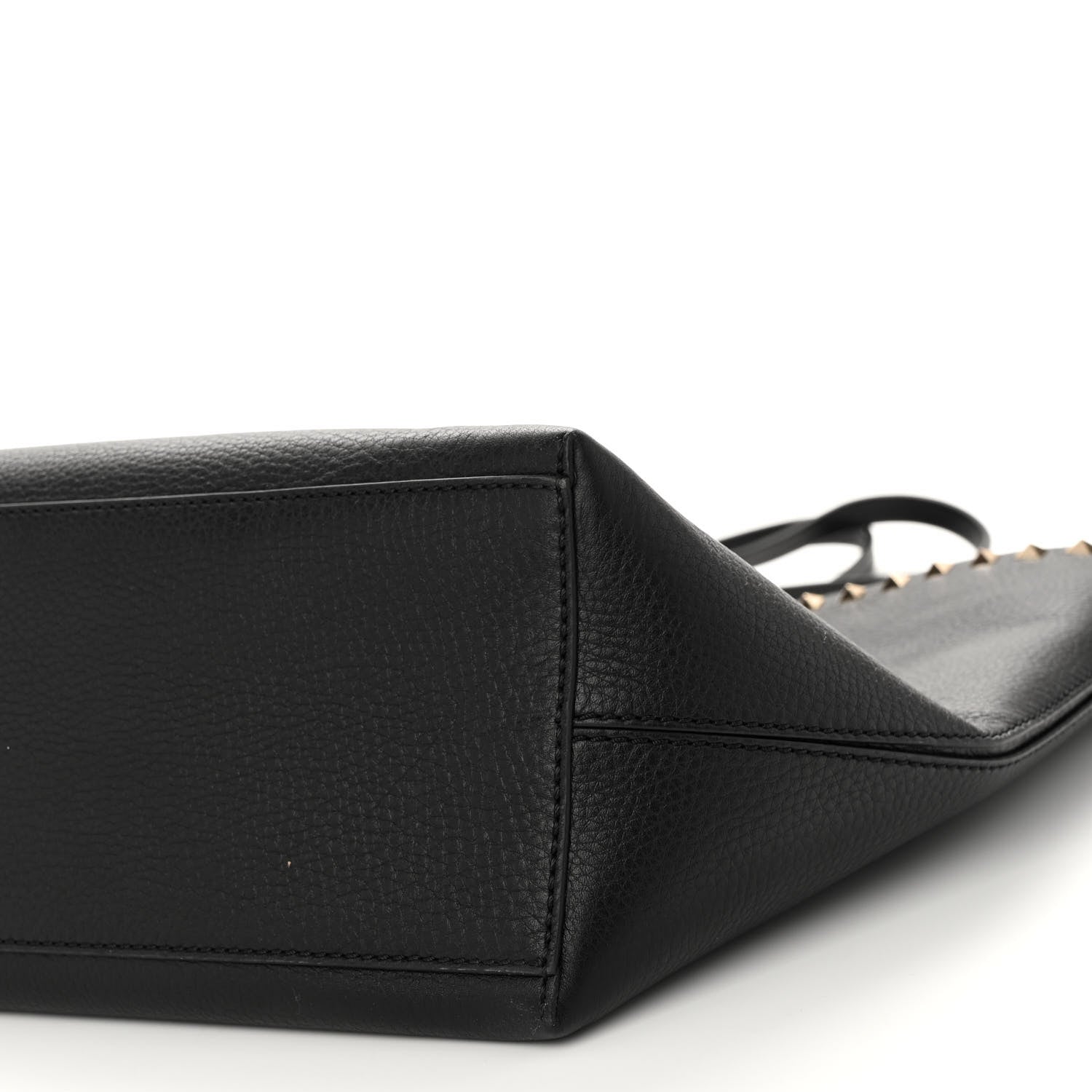 Valentino Garavani Grained Calfskin Rockstud Shoulder Tote Black 9 of 9