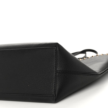 Valentino Garavani Grained Calfskin Rockstud Shoulder Tote Black 9 of 9