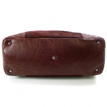 Chanel Calf Hair Quilted Drawstring Tote Burgundy 4 of 11