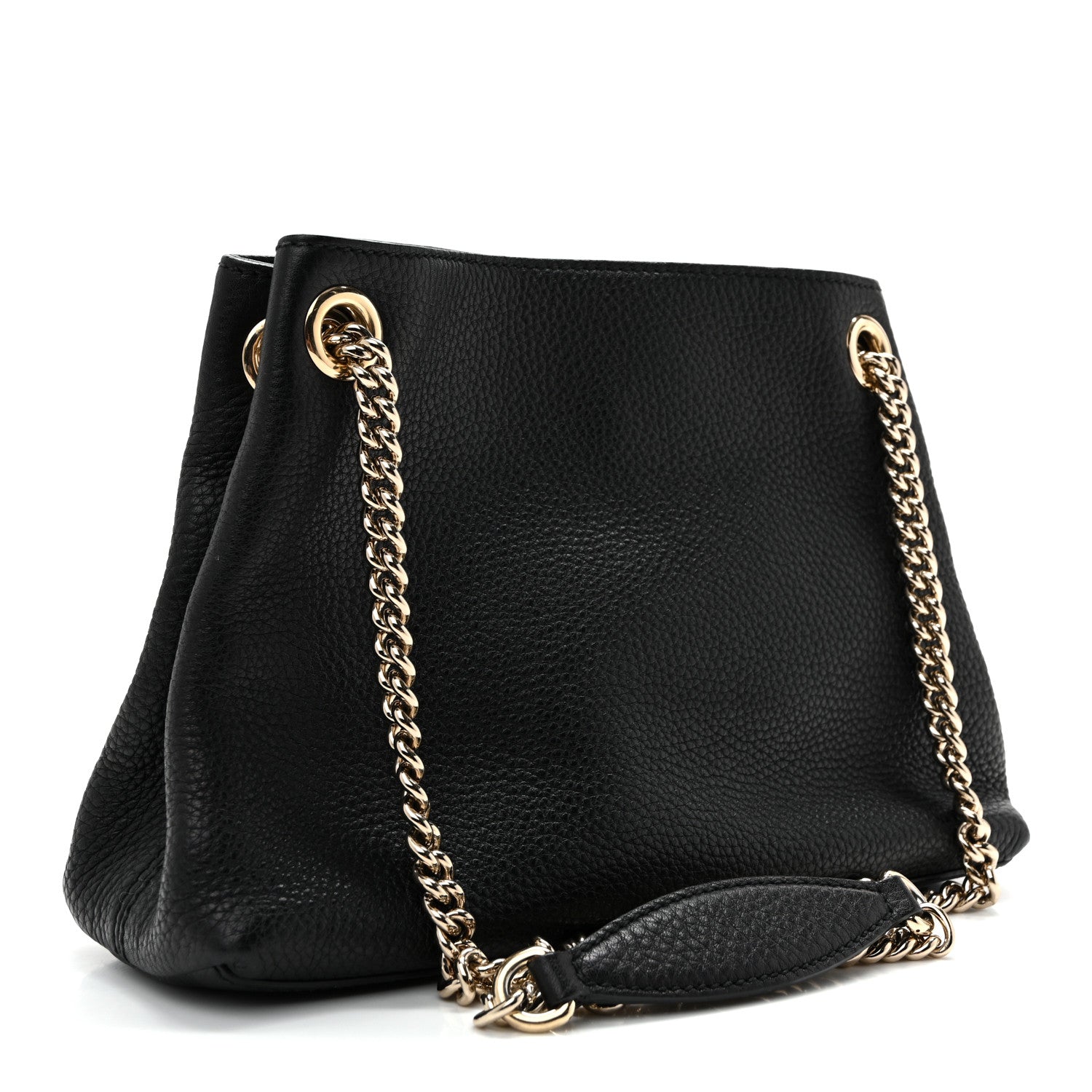 Gucci Pebbled Calfskin Small Soho Chain Shoulder Bag Black 3 of 11