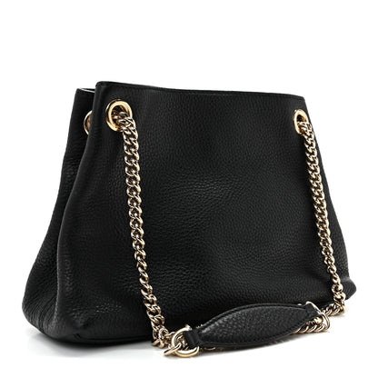 Gucci Pebbled Calfskin Small Soho Chain Shoulder Bag Black 3 of 11
