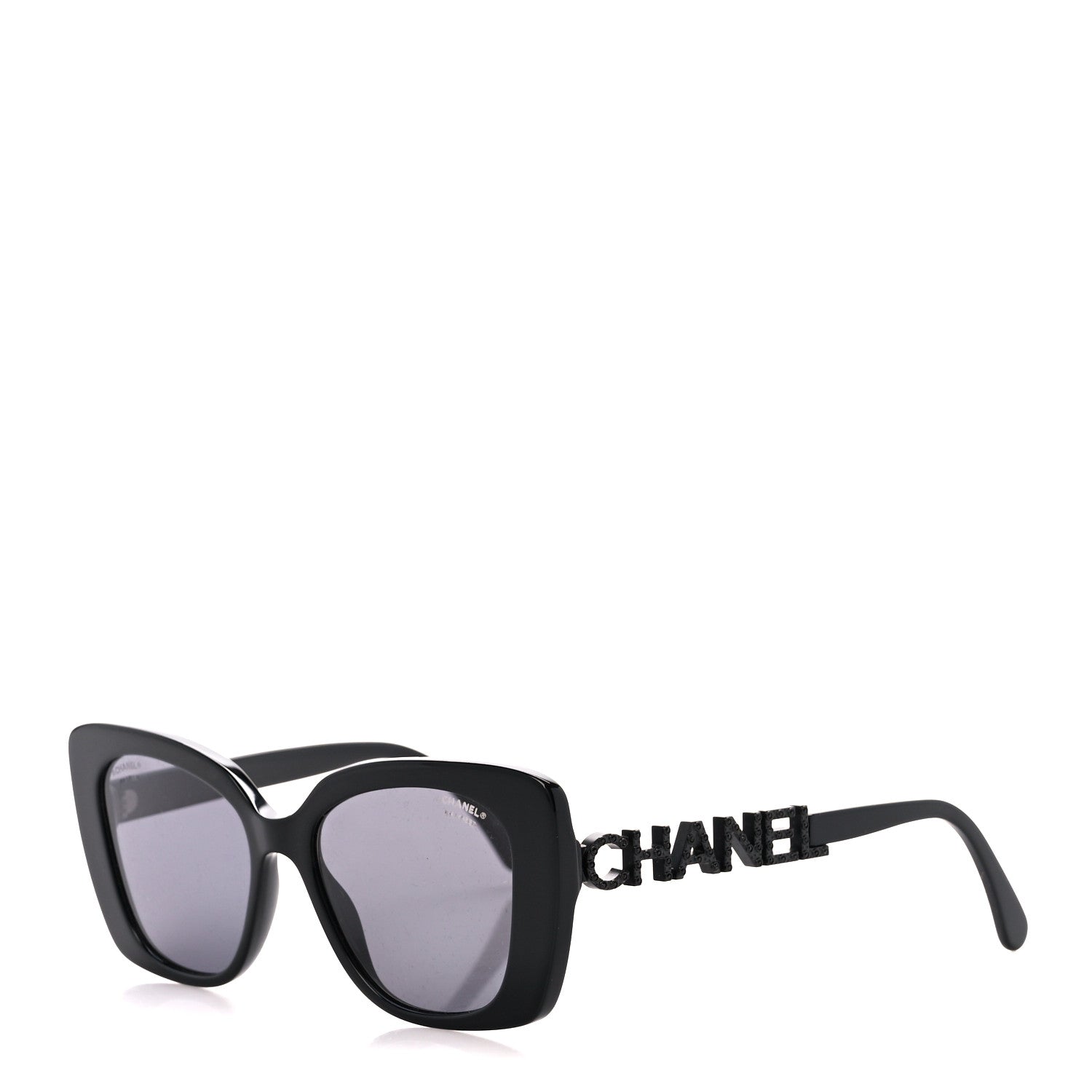 Chanel Acetate Strass Polarized Square Sunglasses 5422-B Black 1 of 8