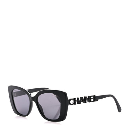 Chanel Acetate Strass Polarized Square Sunglasses 5422-B Black 1 of 8