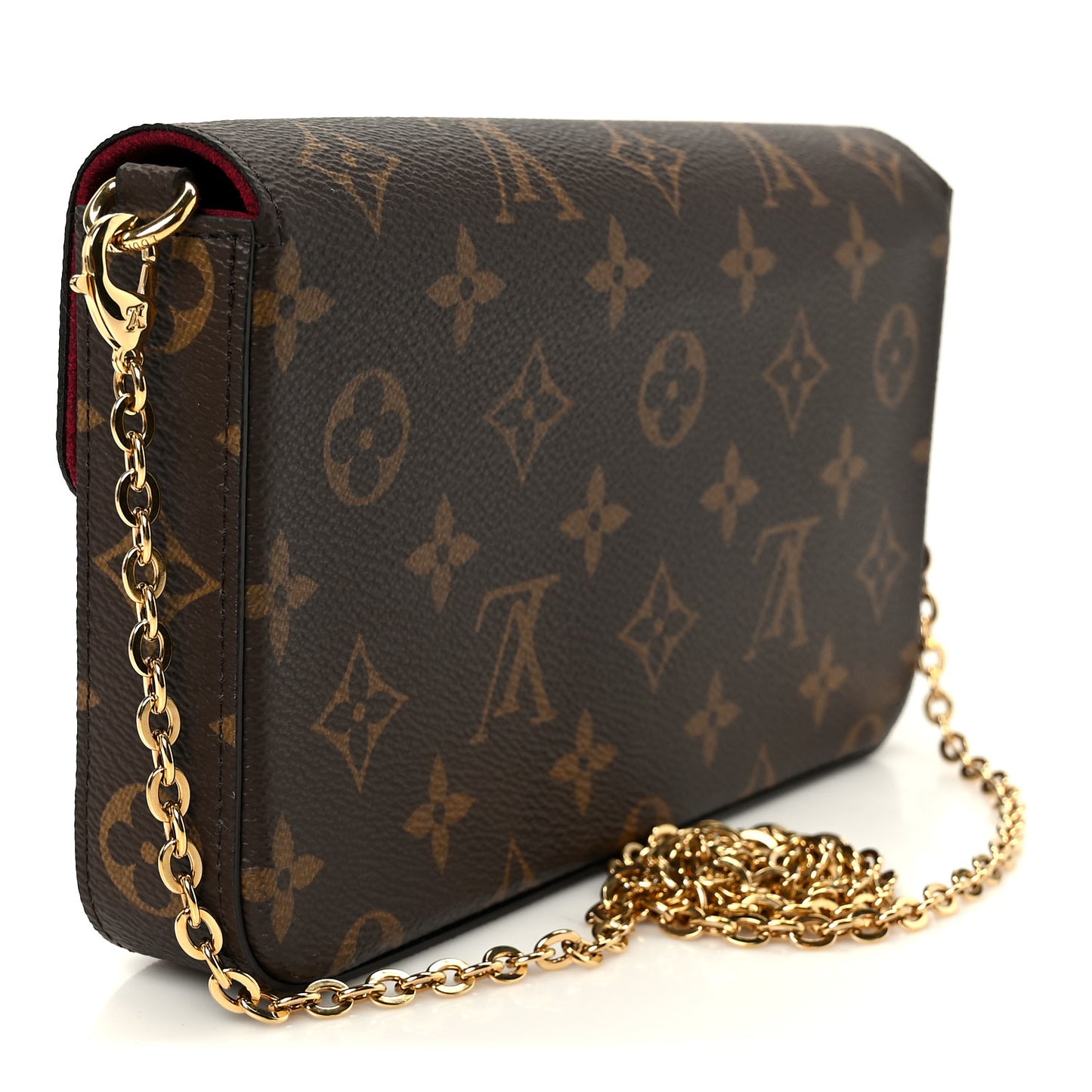 Monogram Pochette Felicie Chain Wallet Fuchsia