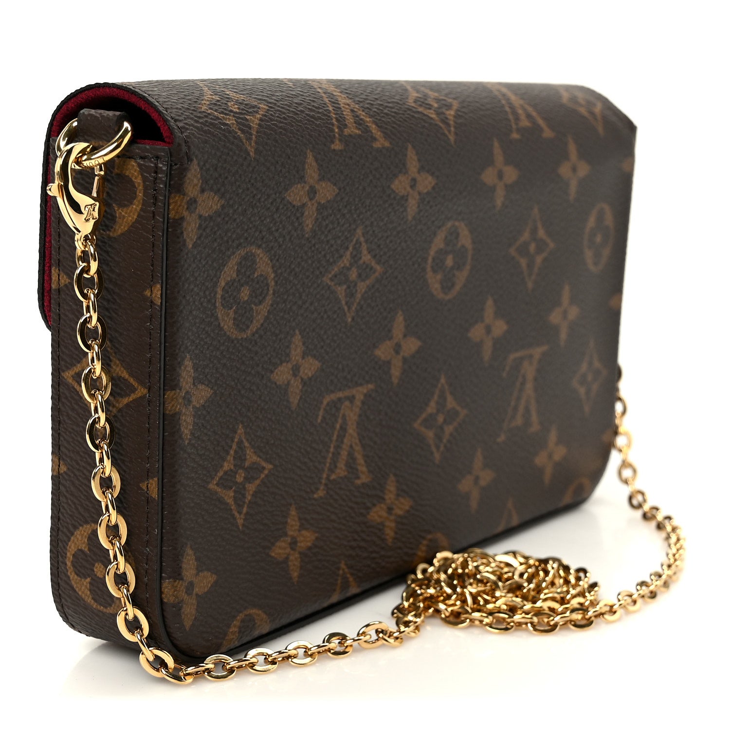Louis Vuitton Monogram Pochette Felicie Chain Wallet Fuchsia 4 of 14