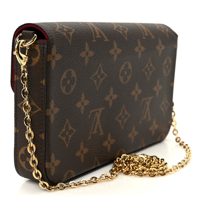 Louis Vuitton Monogram Pochette Felicie Chain Wallet Fuchsia 4 of 14