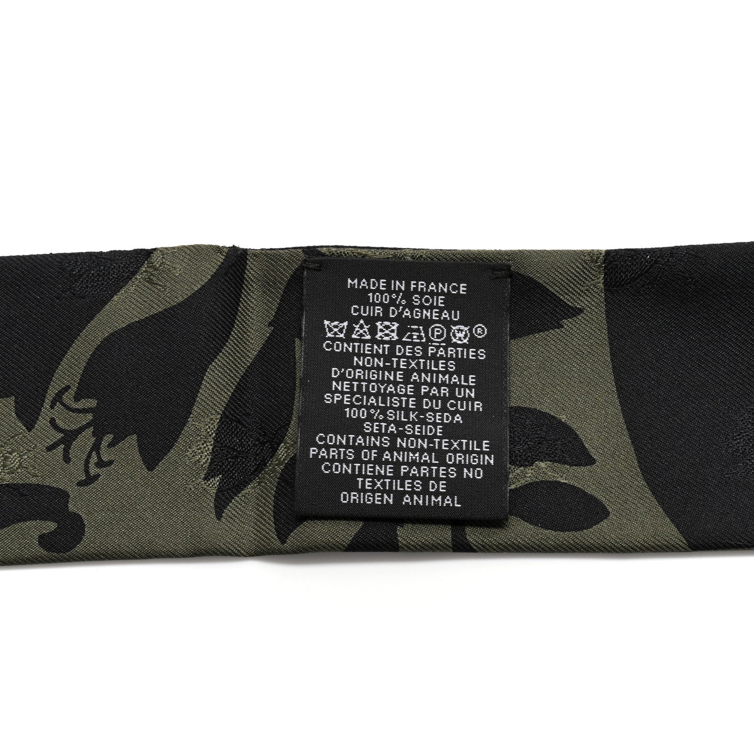 Hermes Silk Calfskin Bouquet Final Fringed Twilly Vert Loden Black 6 of 10