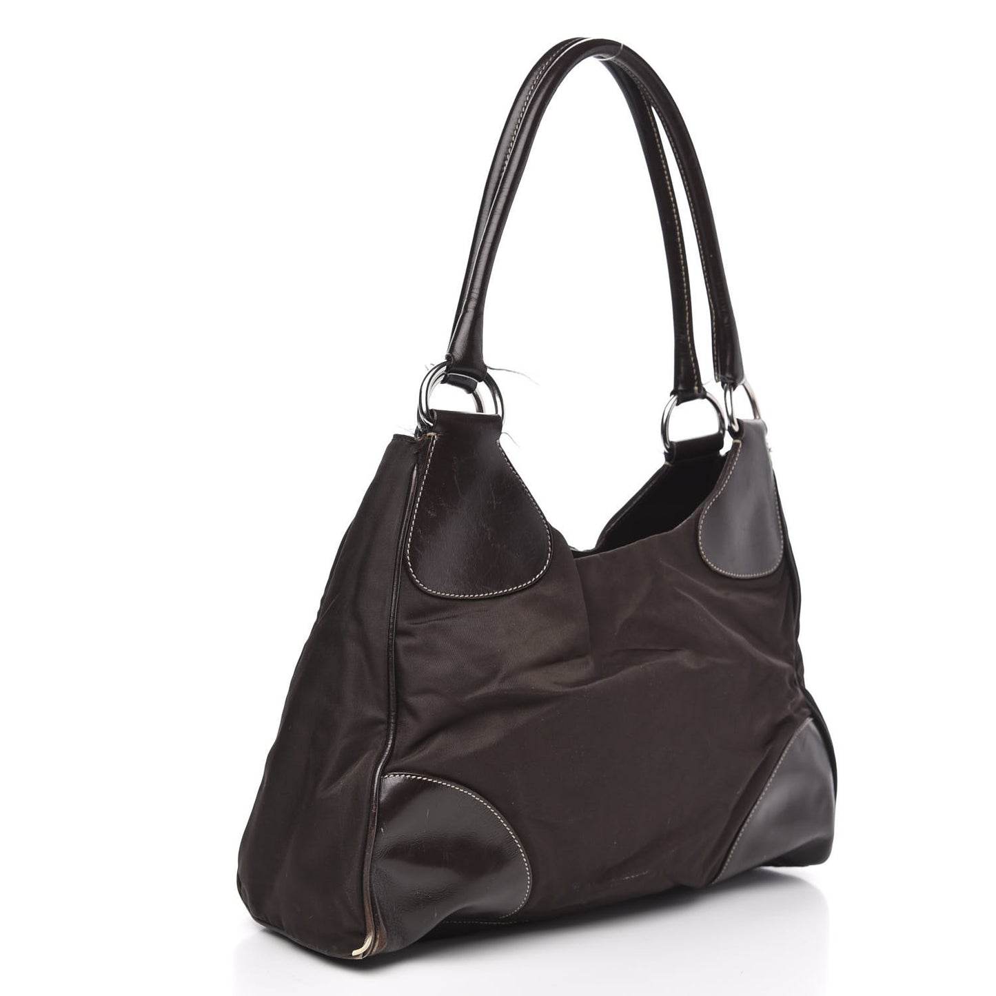 Tessuto Nylon Calfskin Hobo Moro