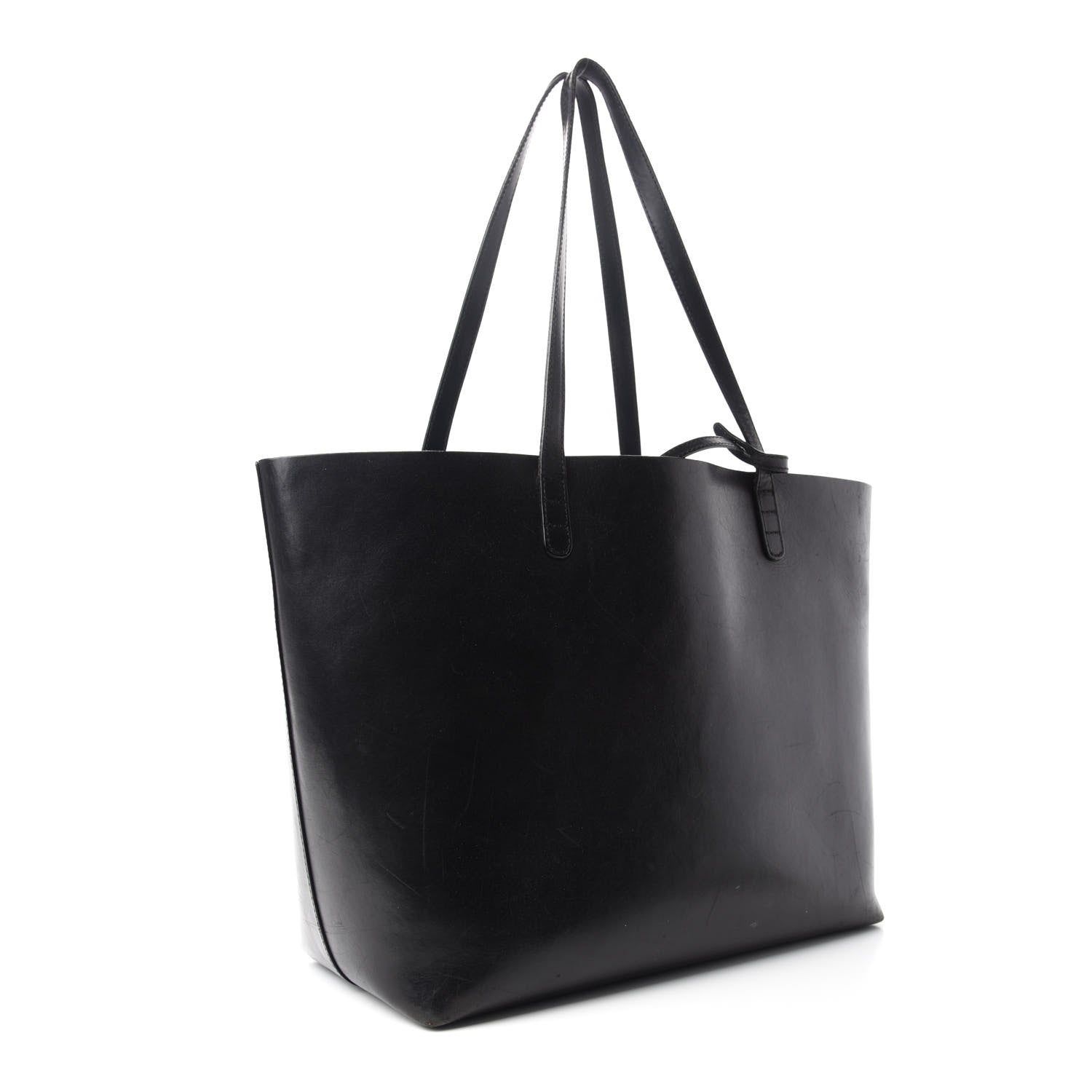 Mansur Gavriel Calfskin Large Shopping Tote Black Royal 3 of 12