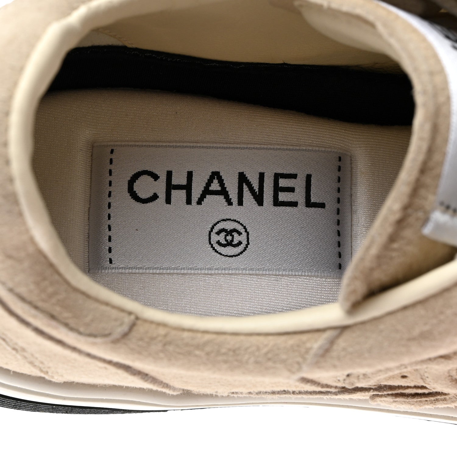 Chanel Suede Womens CC Sneakers 36 Light Beige 6 of 9