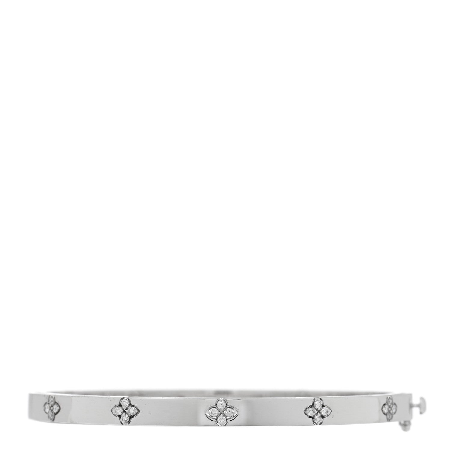 Roberto Coin 18K White Gold Diamond Love in Verona Bangle Bracelet 1 of 4