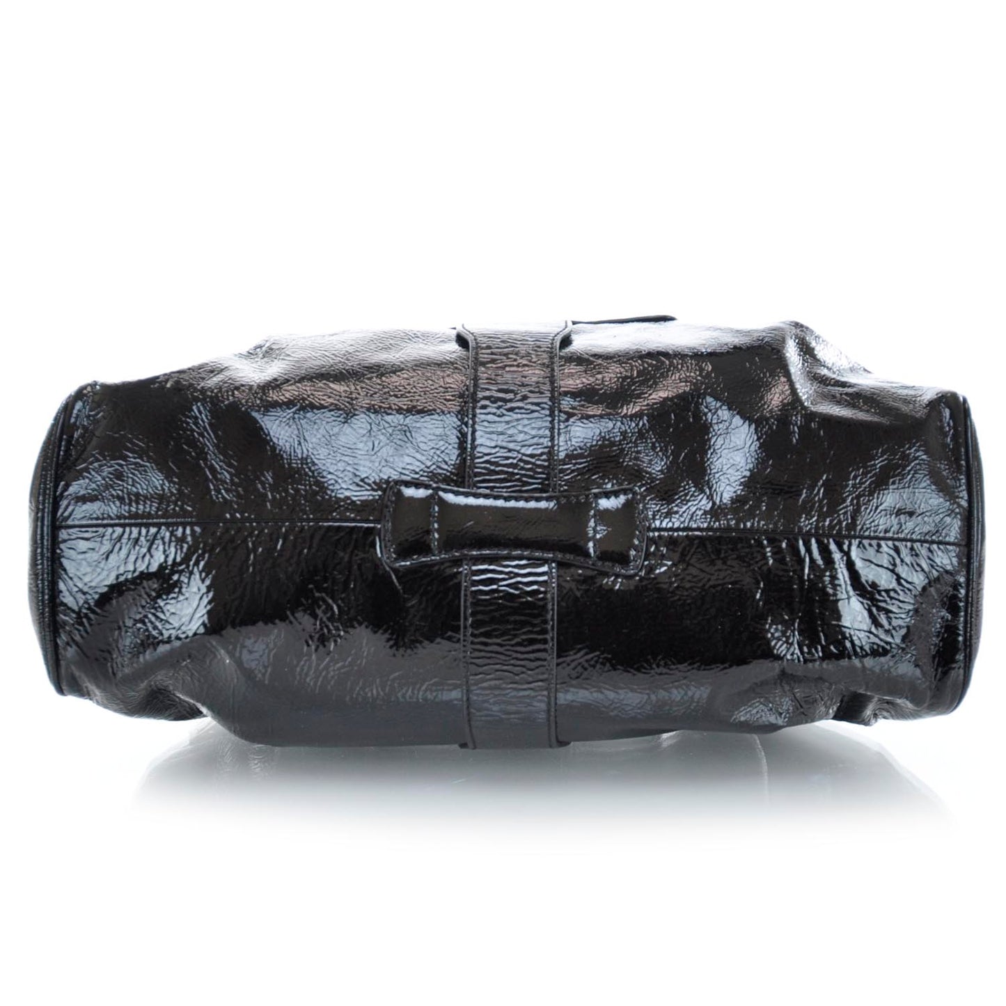 Crushed Patent Leather Ramona Tote Black