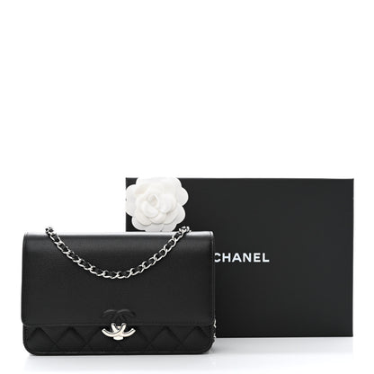 Chanel Grained Calfskin Quilted CC Box Wallet On Chain WOC Black 13 of 13