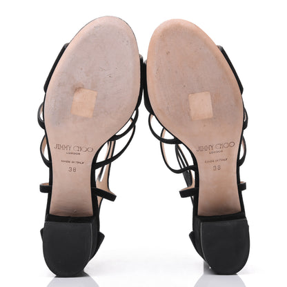 Jimmy Choo Suede Ren 35 Sandals 38 Black 5 of 13