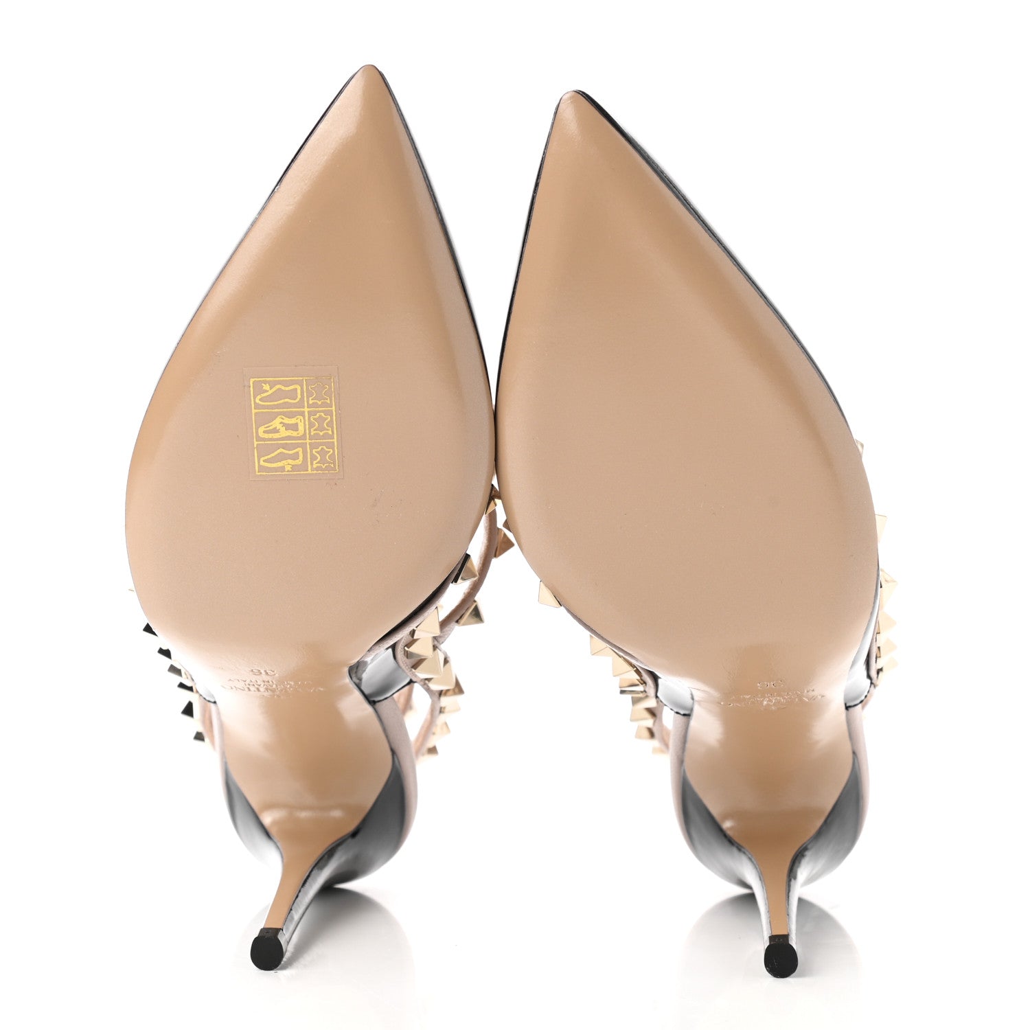 Valentino Garavani Patent Nappa Rockstud Ankle Strap 100mm Pumps 36 Black Poudre 5 of 8