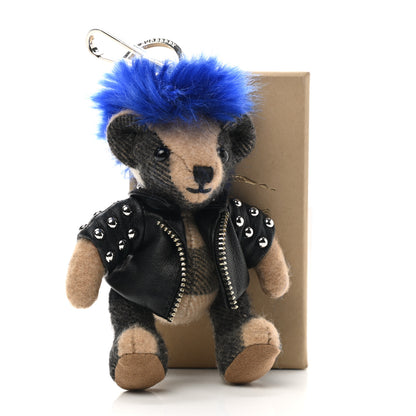 Burberry Cashmere Thomas Punk Teddy Bear Keychain Charm Camel 4 of 4