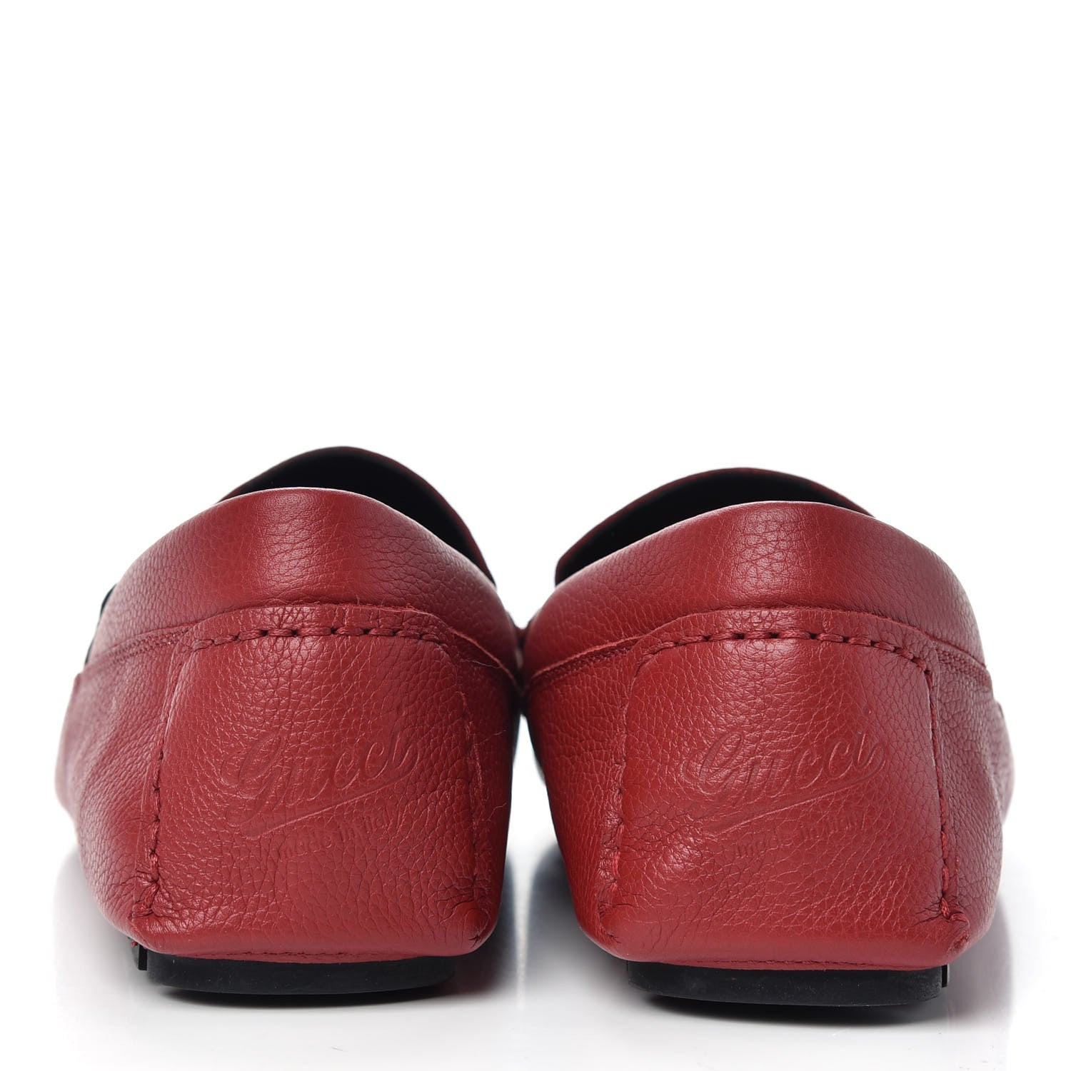 Gucci Calfskin Web Mens Driver Loafers 7 Red 7 of 11