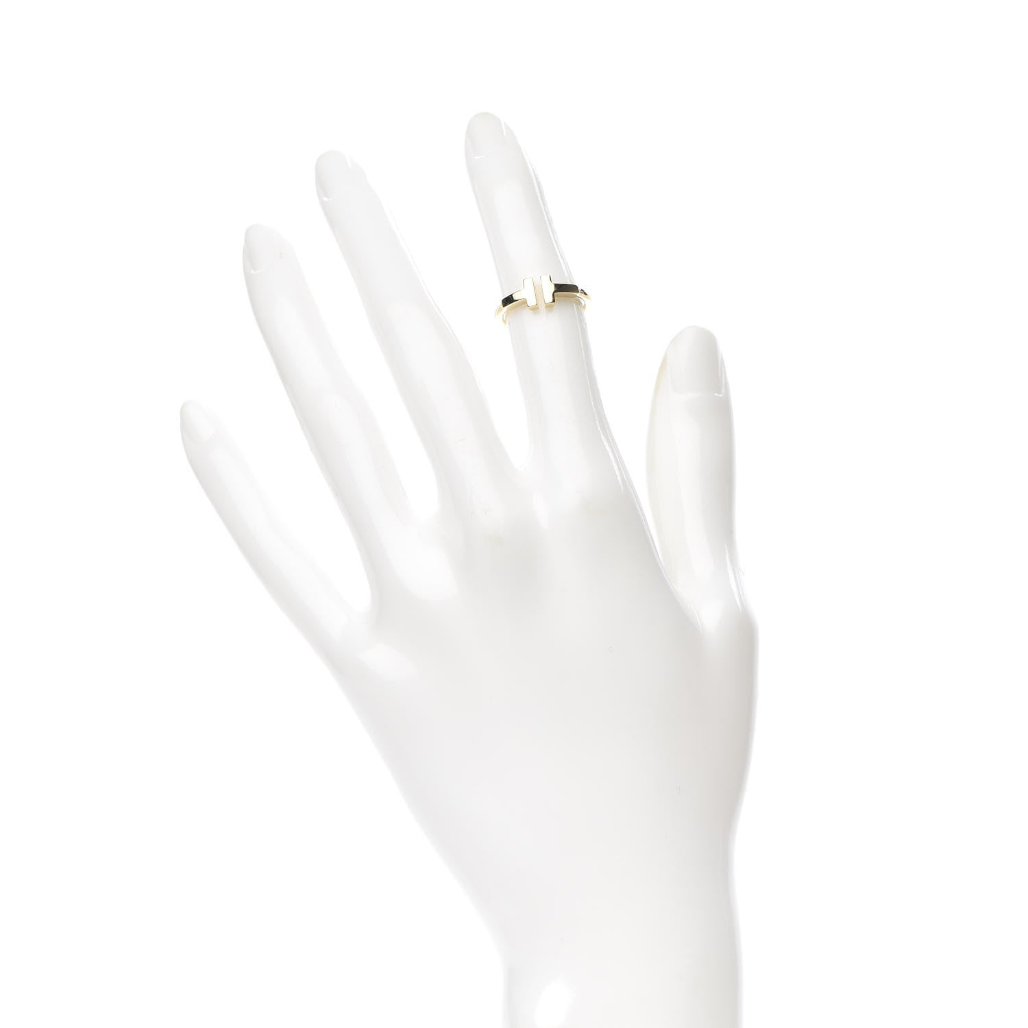 Tiffany 18K Yellow Gold T Wire Ring 46 3.75 2 of 5