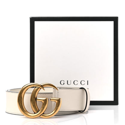 Gucci Calfskin Double G 40mm Belt 75 30 Mystic White 6 of 6
