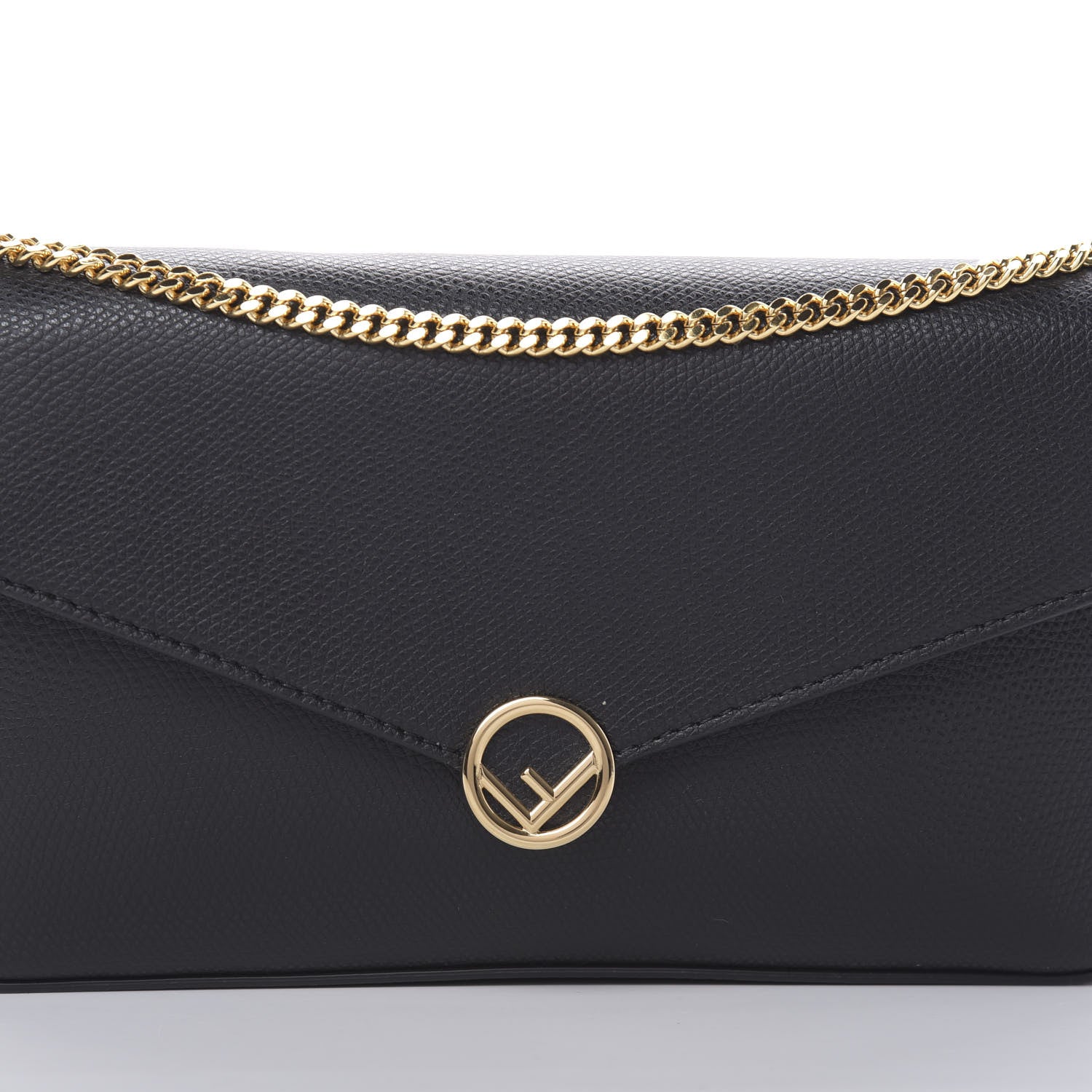 Fendi Vitello Cruise F is Fendi Envelope Wallet on Chain with Pouches Black 10 of 12
