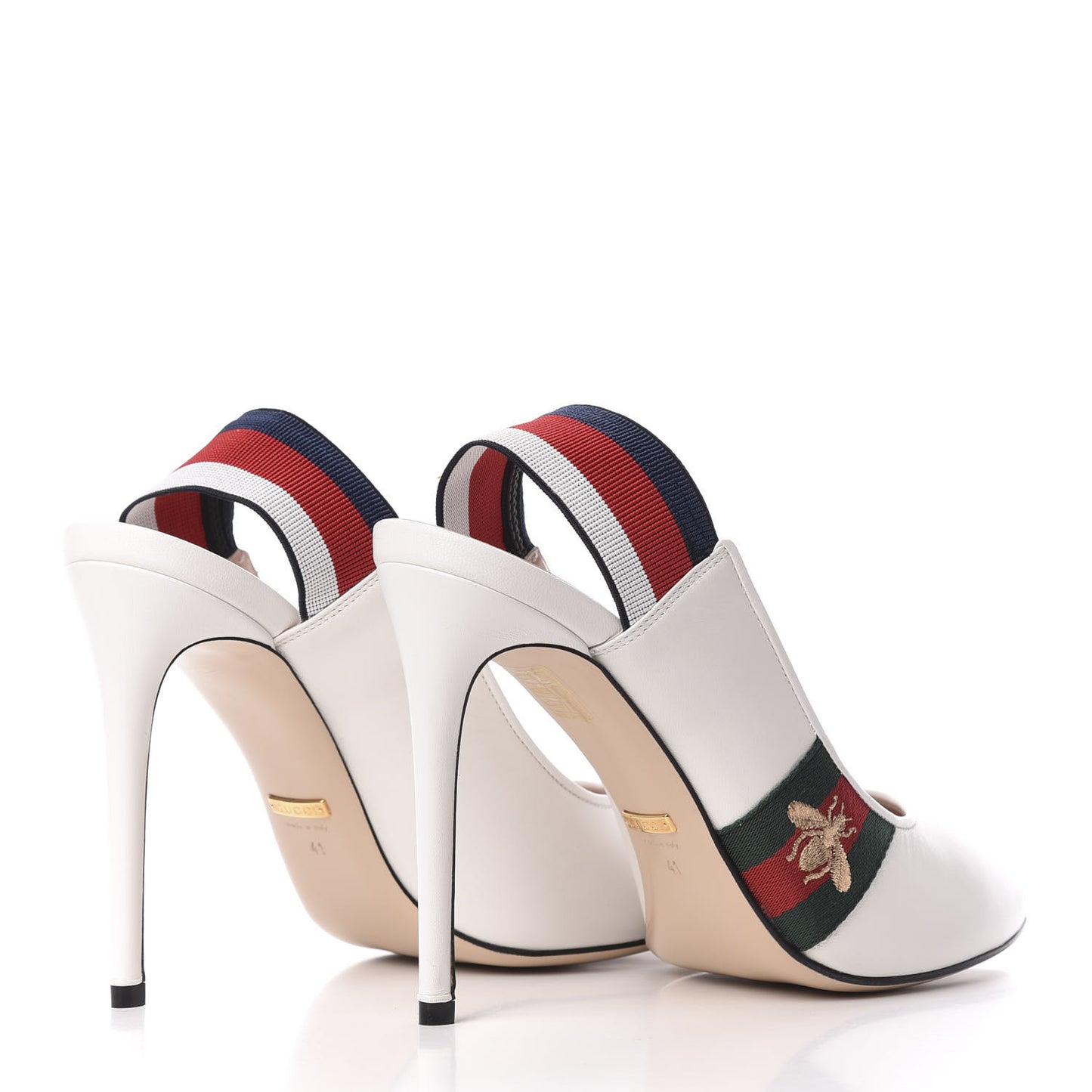 Malaga Kid Web Sylvie High Heel Slingback Pumps 41 White