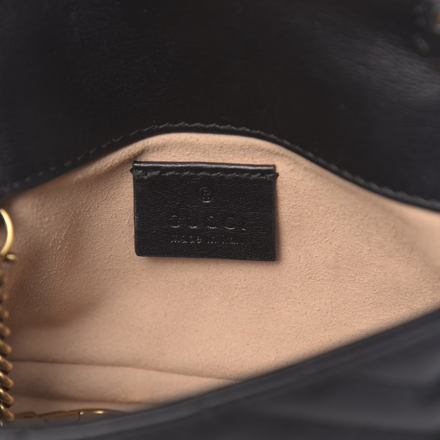 Gucci Calfskin Matelasse Super Mini GG Marmont Shoulder Bag Black 6 of 11