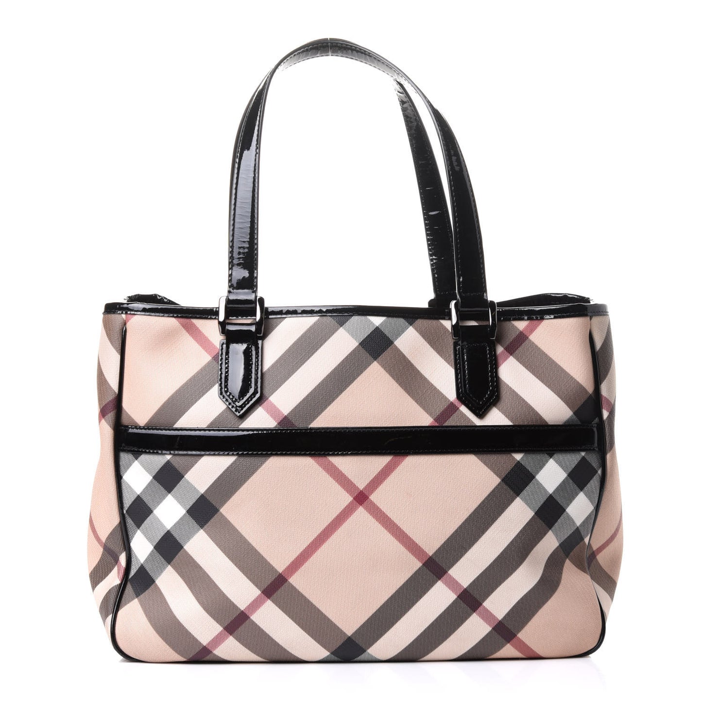 Patent Trim Nova Check Tote Black