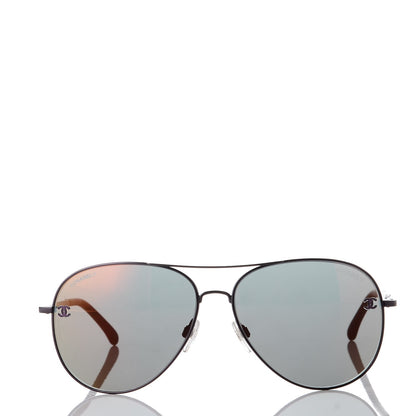 Chanel Aviator CC Sunglasses 4189-T-Q Black 2 of 10