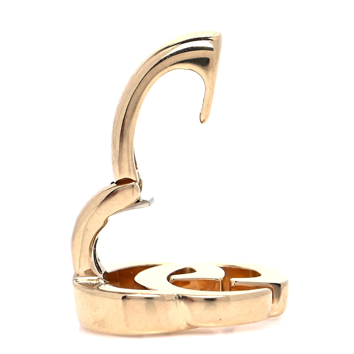 18K Yellow Gold Double G Single Ear Cuff Earring