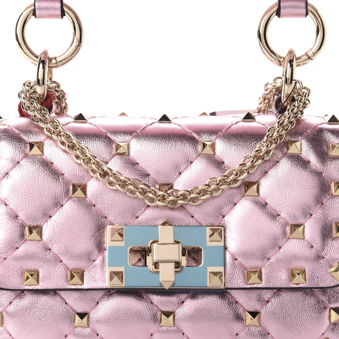 Metallic Nappa Micro Rockstud Spike Shoulder Bag Giacinto