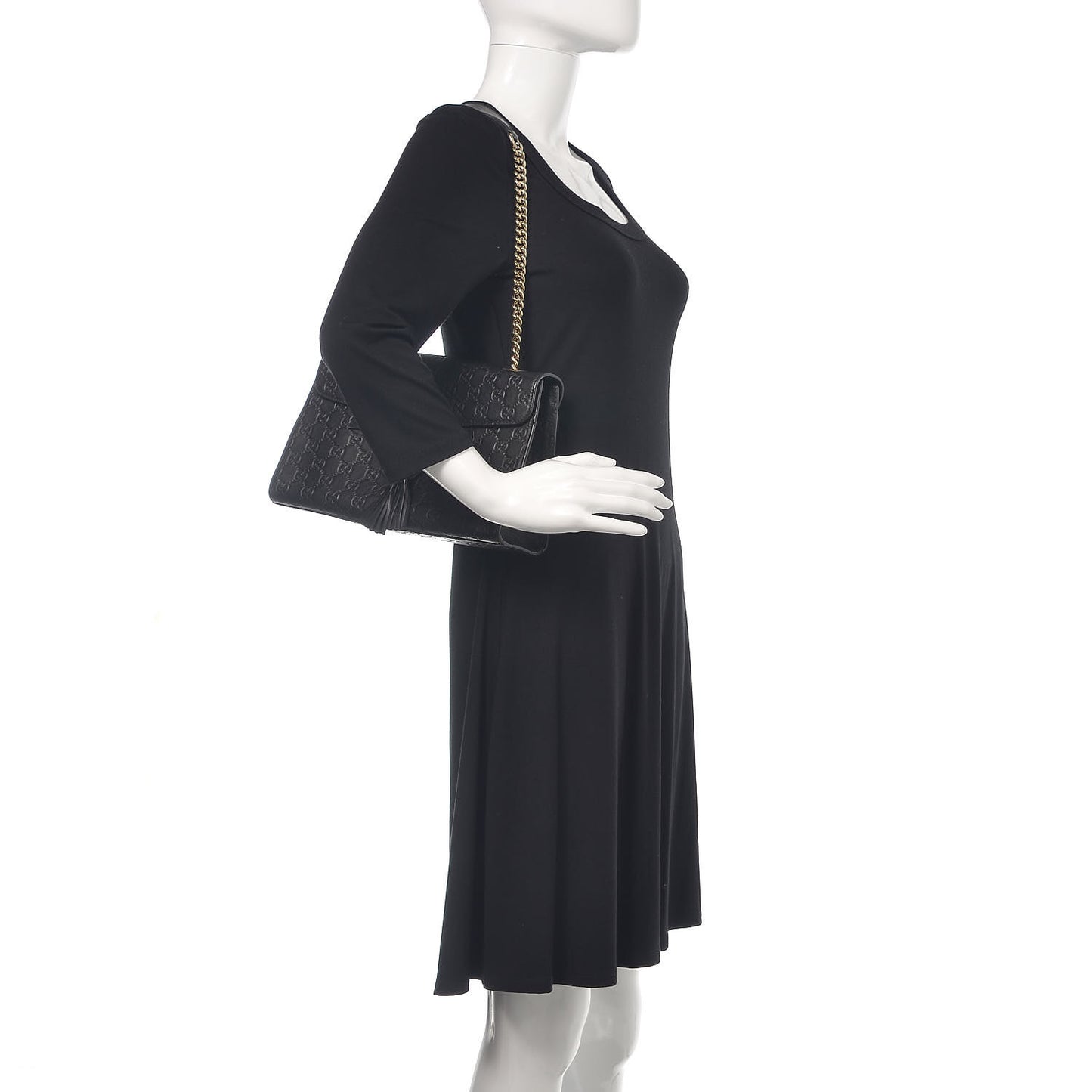 Guccissima Medium Emily Chain Shoulder Bag Black
