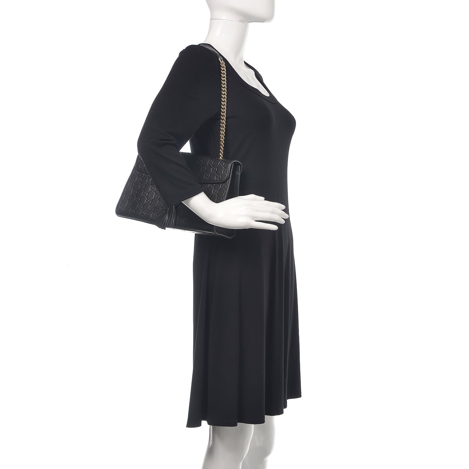 Gucci Guccissima Medium Emily Chain Shoulder Bag Black 2 of 10