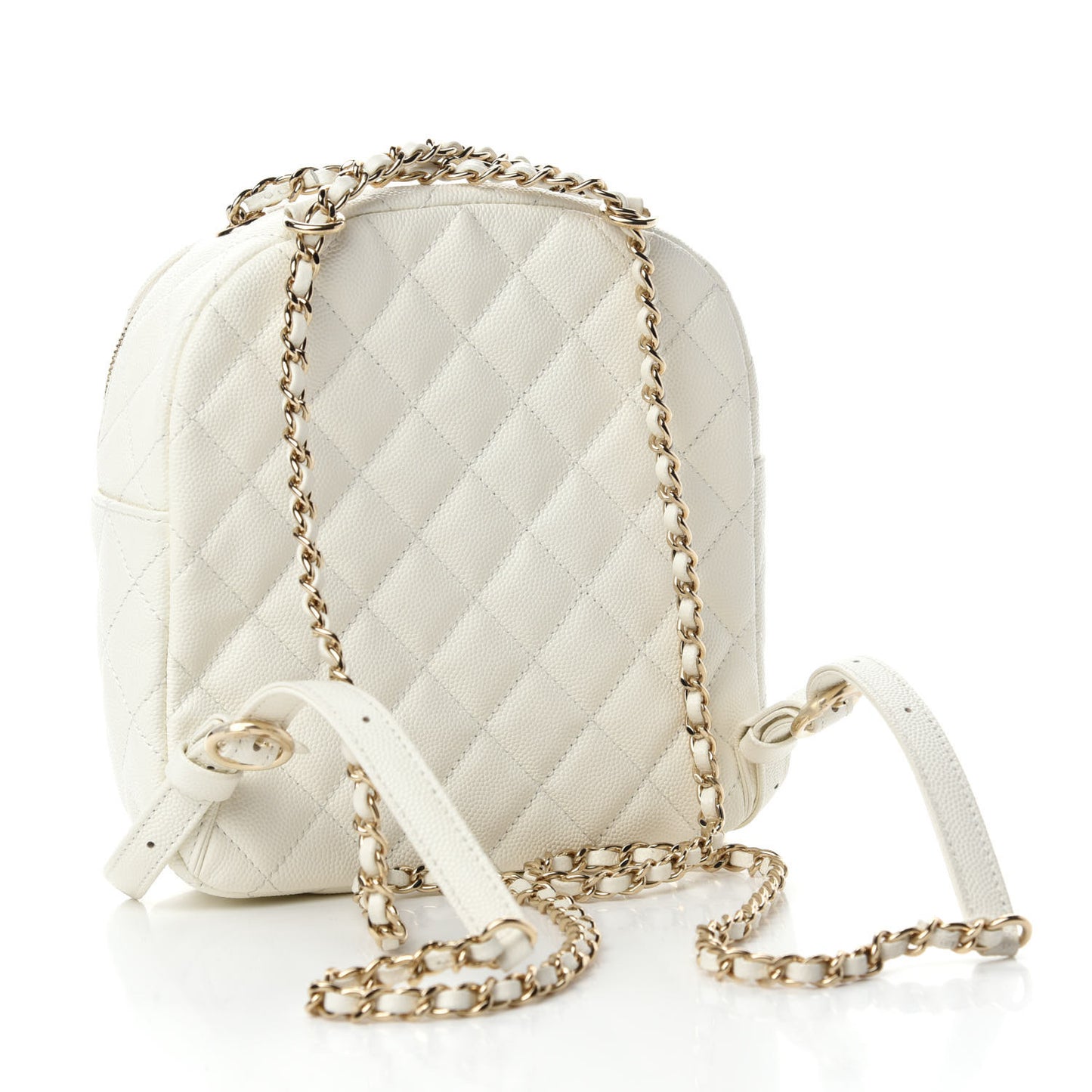 Caviar Quilted Small CC Day Backpack White