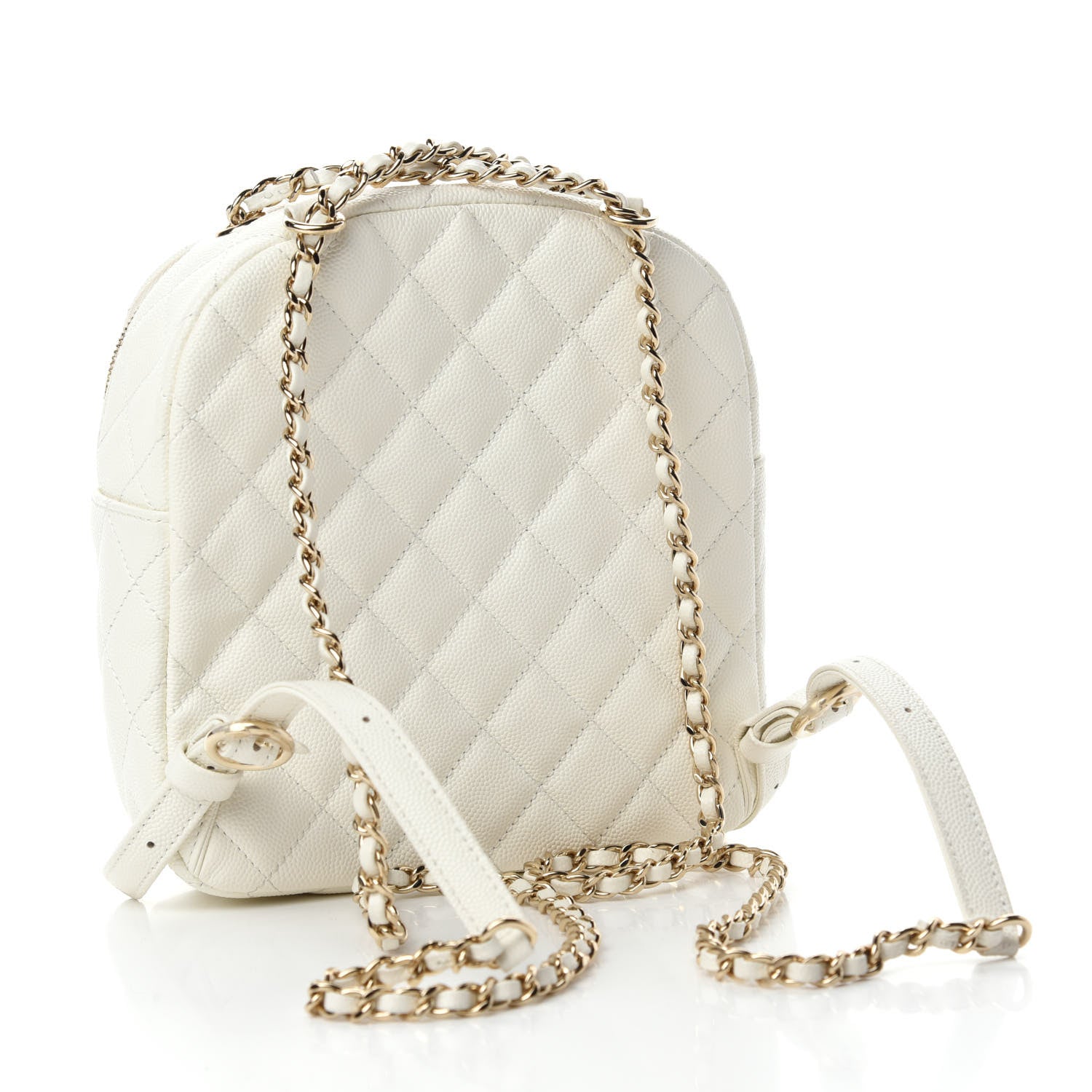 Chanel Caviar Quilted Small CC Day Backpack White 3 of 10