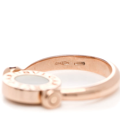 Bulgari 18K Rose Gold Mother of Pearl Onyx BVLGARI BVLGARI Ring 50 5.25 6 of 6