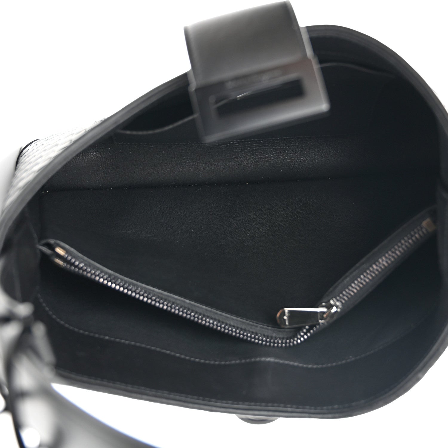 Salvatore Ferragamo Calfskin Intreccio Trifolio Shoulder Bag Black 5 of 9