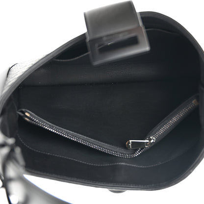 Salvatore Ferragamo Calfskin Intreccio Trifolio Shoulder Bag Black 5 of 9
